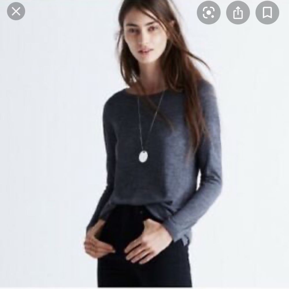 Madewell Anthem boatneck long sleeve tee green